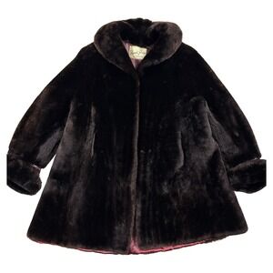 Vintage Frank Gross Mink Coat Size M 50s-60s Harrisburg PA Full Fur Shawl Collar